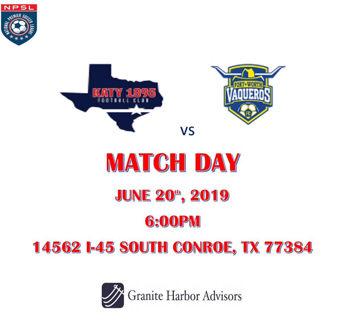 Katy1895FC's tweet photo. Lest go Katy 1895 FC.
We will see you at the game!! https://t.co/TbvUTN1Ifq
