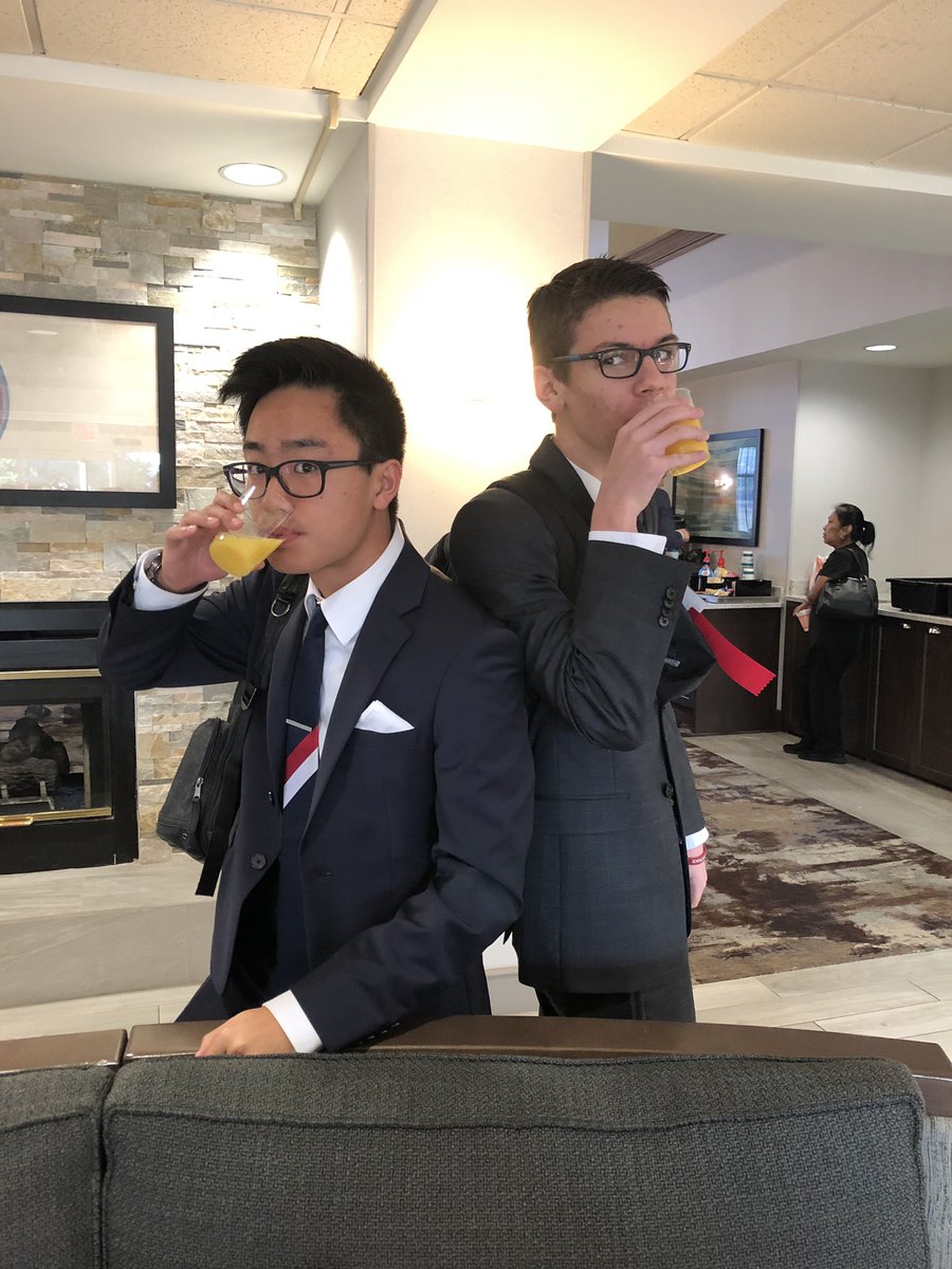 Day 4. Jon is headed into round 6 of extemp debate and Tyler starts impromptu. #Nats19