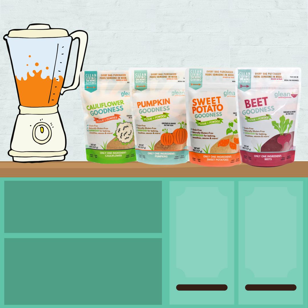LiveGlean's tweet image. One of the #1 ways people use #Gleangoods is in #smoothies!  Just a scoop adds a boost of flavor and nutrition!  ✅⠀Which flavor would be your go-to smoothie scoop?⠀🔹  Cauliflower⠀🔹  Pumpkin⠀⁣🔹  Sweet Potato⠀🔹  Beet⠀
⠀
Check out our recipes page for inspo!  ✨ 🙌