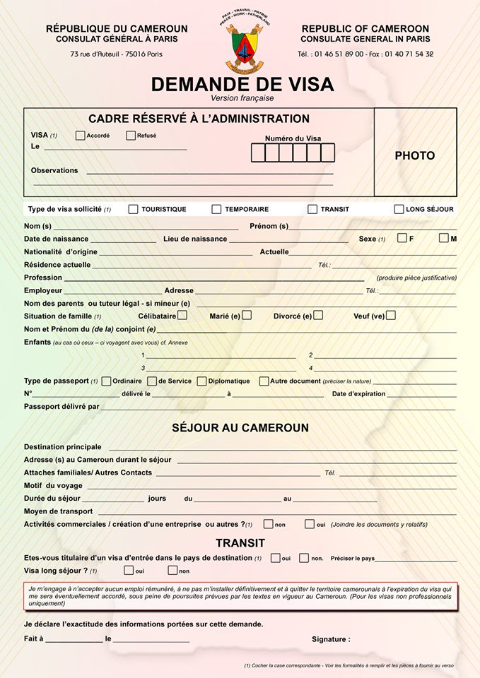 Cameroun - France-Visas