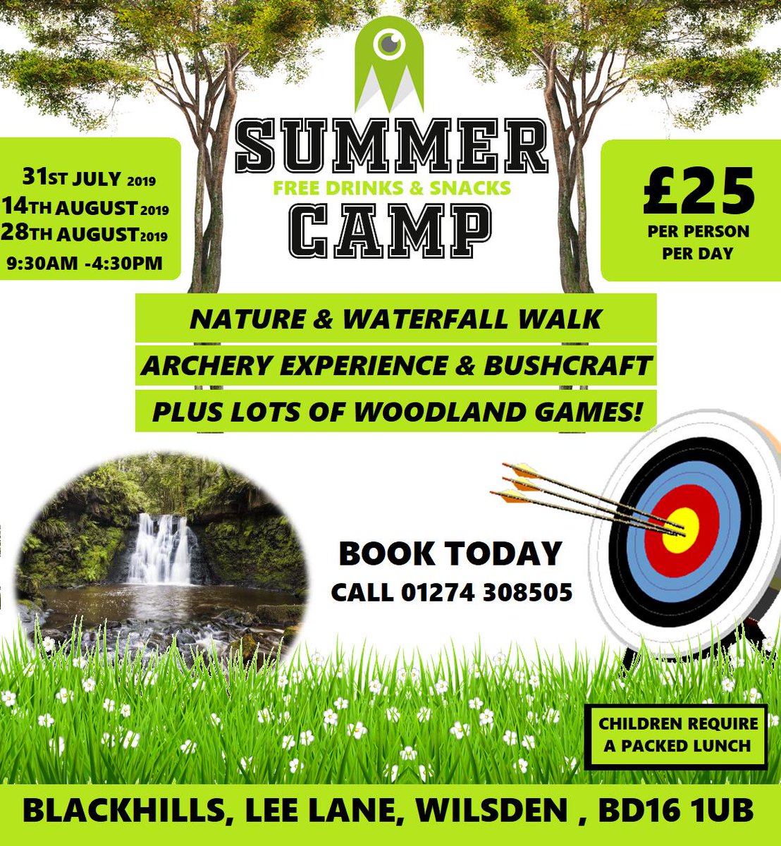 Our Summer Camps are now Available To Book! 🌟🤩🤩
Blackhills Summer Camp, Lee Lane, Wilsden. BD16 1UB
£25 Per person, per day!
Limited Places Available 🌟
Book your place now - Call 01274 308505 
#summercamp #daycamp #Blackhills #Wilsden #Bingley #Bradford #summer #fun