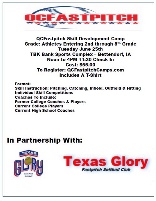 qc_fastpitch's tweet image. 🥎Our QC camps are less than a week away, but it’s not to late to register!🥎 REGISTER AT: qcfastpitchcamps.com