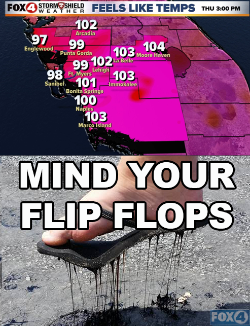 Fox4Now's tweet image. IT'S HOT ☀️🥵 |REMINDER Make sure to hydrate, hydrate, hydrate! - #sunny #hot #humid #weather #SWFL #staycool #heatindex #hydrate #flwx #fortmyers #capecoral #feelsliketemp #dehydration #airconditioning Full forecast &amp;gt;&amp;gt; on.fox4now.com/2nQqhCK