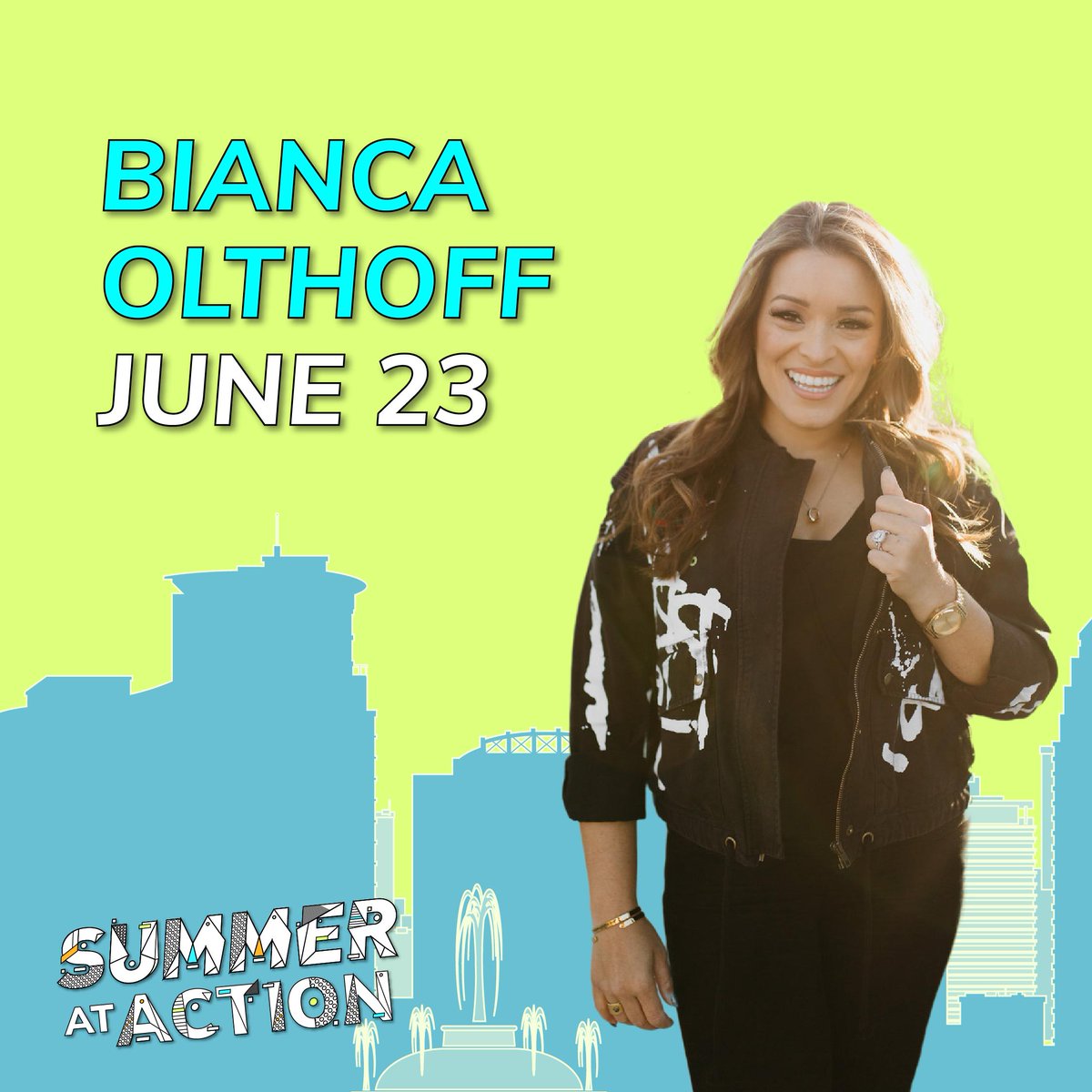 TheActionChurch's tweet photo. Don't think our #SummerAtAction could get any better? It ๐๐ฝ just ๐๐ฝ did ๐๐ฝ. We're excited to introduce our guest speaker for this weekend - @biancaolthoff. Whether online or in person, make plans to be in โช๏ธ this weekend.
#orlando #oviedo #sanford #winterpark #wintersprings https://t.co/2T0L2xiBUK