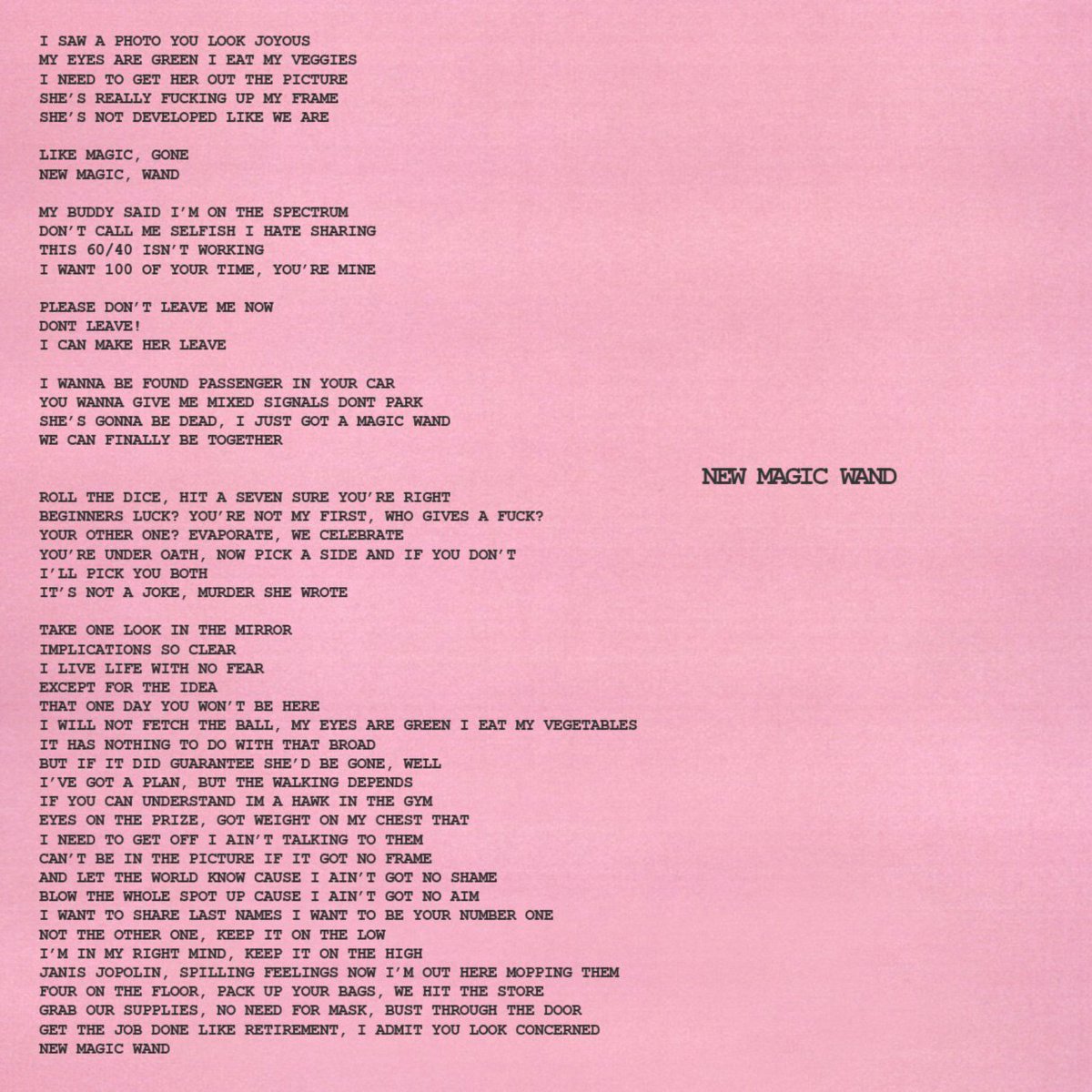 Tyler The Creator New Magic Wand Lyrics Genius Lyrics