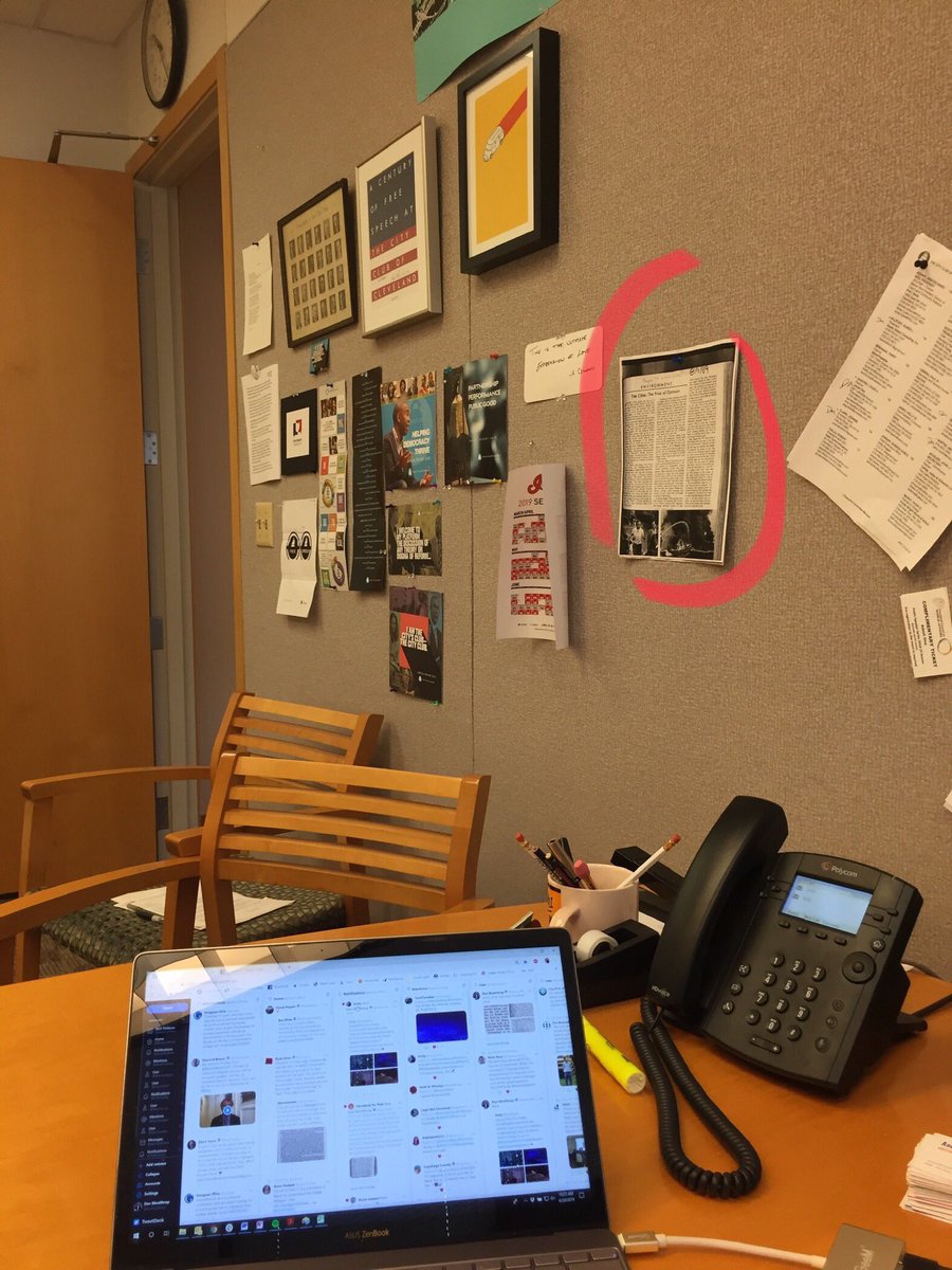 That article has hung on my wall since I moved into this office in 2013 and we did our first #StateOfTheGreatLakes. #RiverReborn #Cuyahoga50