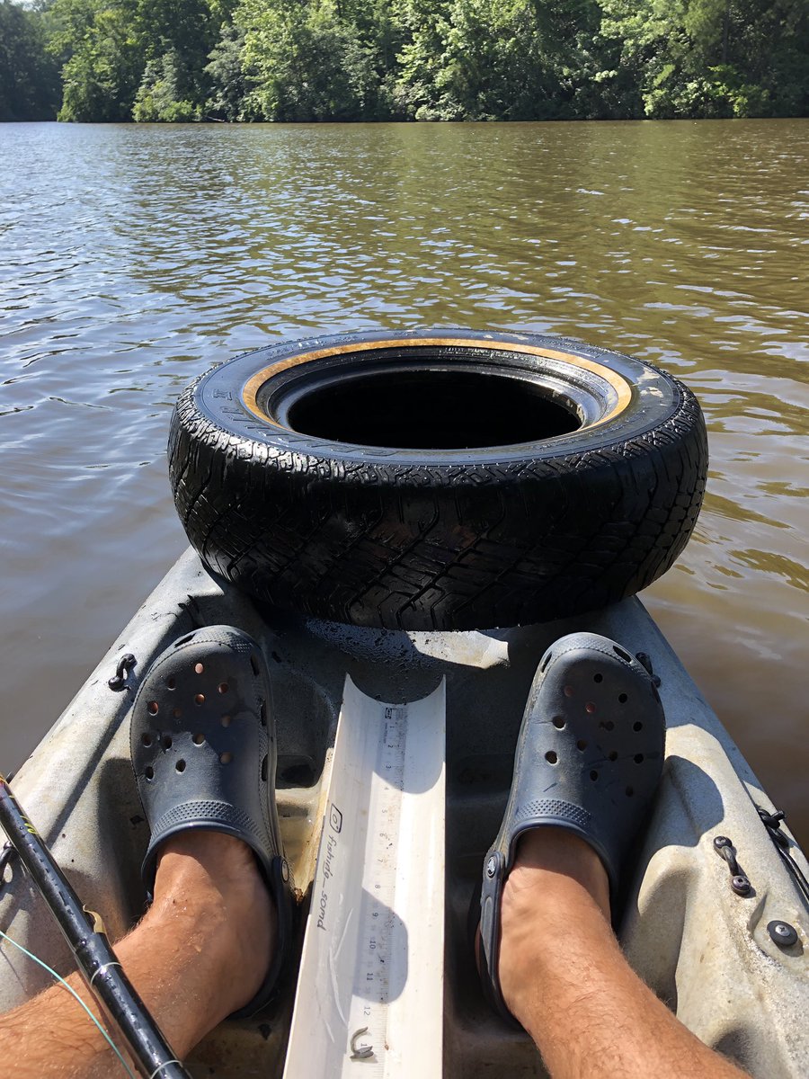 ReddenDE's tweet image. A little #fixedline #fishing on Lake Lariat in Calvert County, even found an old tire but pulled it out to make Maryland a little more @TrashFreeMD .