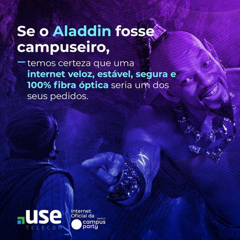 CampusPartyBRA's tweet photo. Na #cpbsb3 você nem precisa gastar um de seus 3 pedidos! Afinal, a nossa internet oficial é
@UseTelecom e a conexão incrível é garantida!
#usetelecom #internetrapida #internetsegura #campusparty #cpbr https://t.co/LaZsYQRXJr
