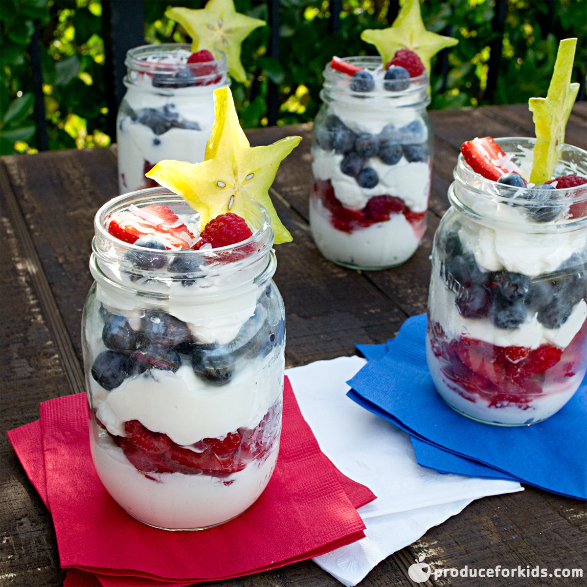 Healthyfamprj's tweet image. A6 Here&apos;s a fun idea for your 4th of July gathering: set out a build your own parfait bar with raspberries, strawberries, &amp;amp; blueberries for a healthy &amp;amp; festive treat bit.ly/2JZmIbl #BerryTogether