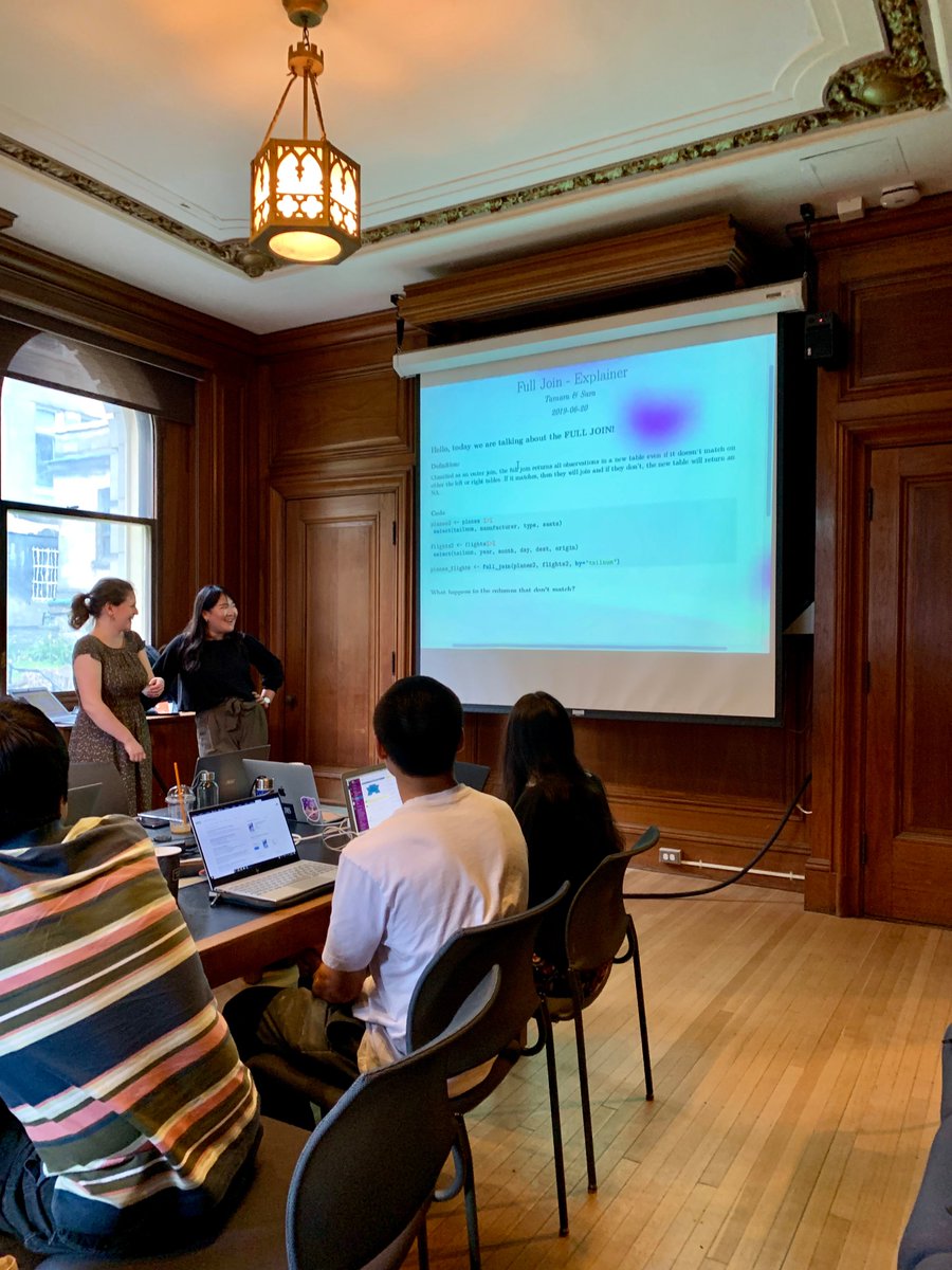 podsprogram's tweet photo. Today, PODS students presented on different ways to merge data frames - inner, outer, full, anti, and semi joins! https://t.co/0eDJT2fs9s