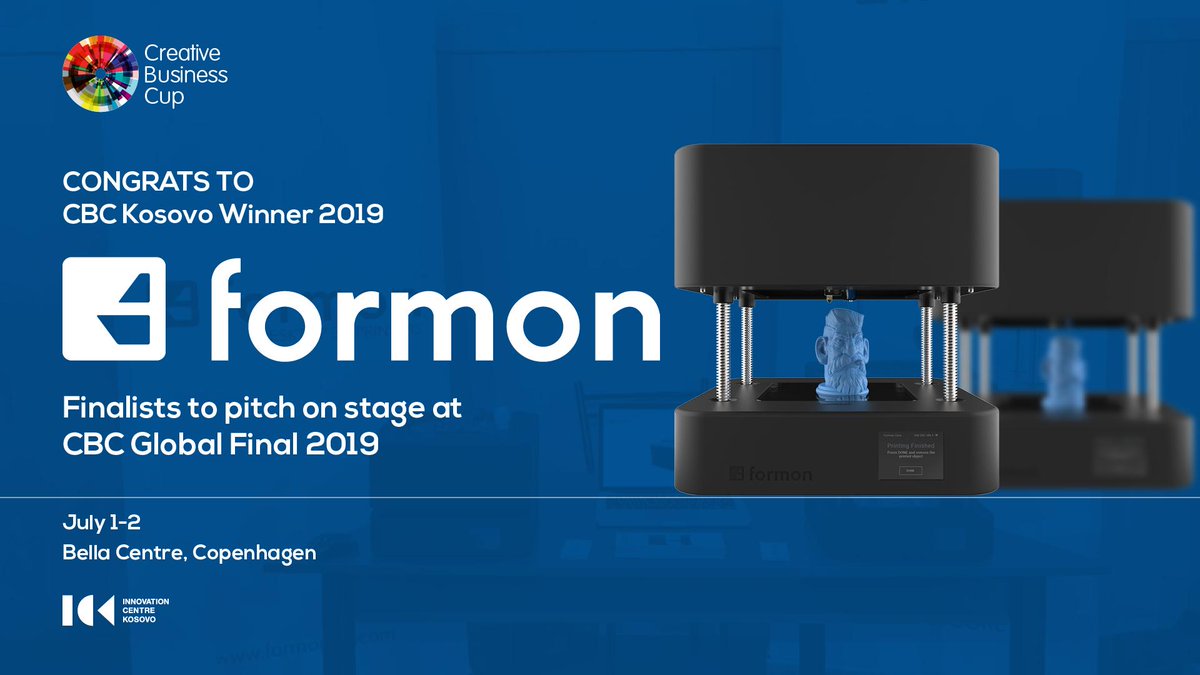 Hello #Copenhagen :) Great news from #Prishtina as the #Kosovo winner of @cbc_cup, <a href="/formon3D/">formon</a> has been selected to Pitch at the Finals of the Creative Business Cup Global in Copenhagen, on July 1-2. Great achievement for our community. Congrats!
