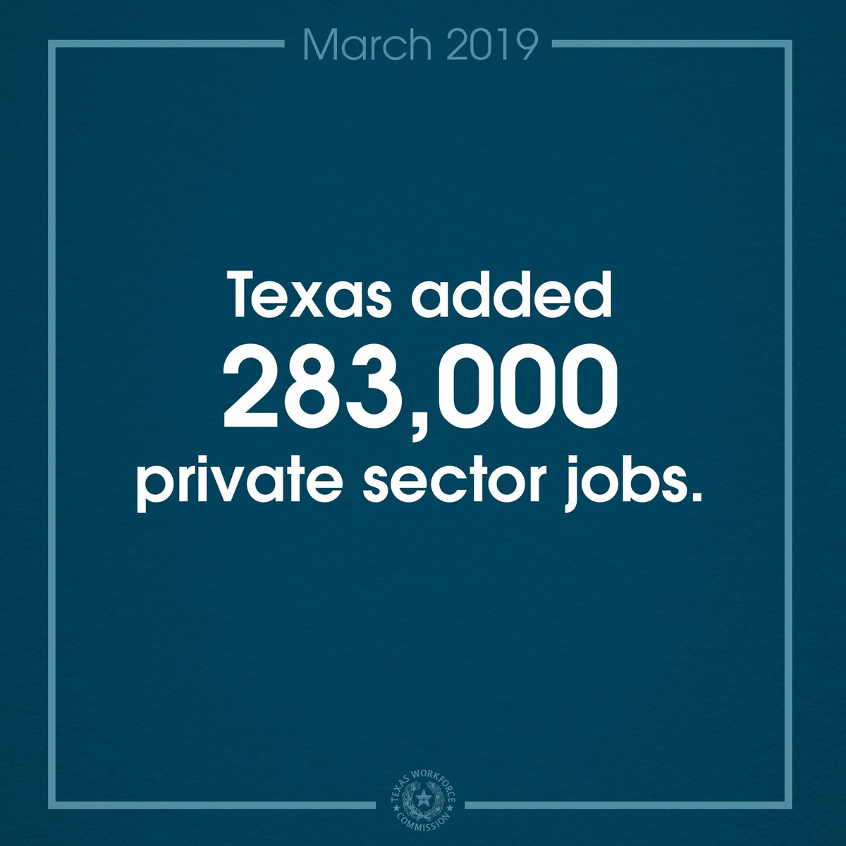 TXWorkforce's tweet image. As of March, Texas added 283,000 private sector jobs over the past year! ⭐ #LMCI