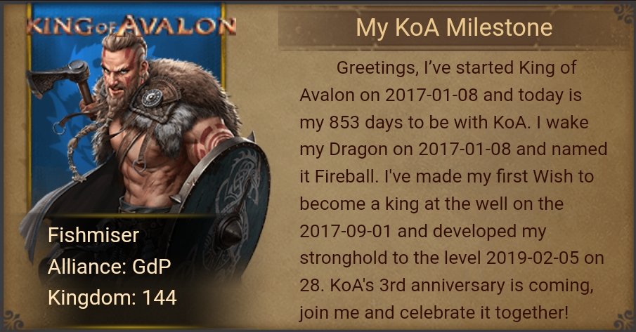 Fishmiser's tweet image. Happy 3rd anniversary KoA! events.kingsgroupgames.com/api/koa3ths/th…