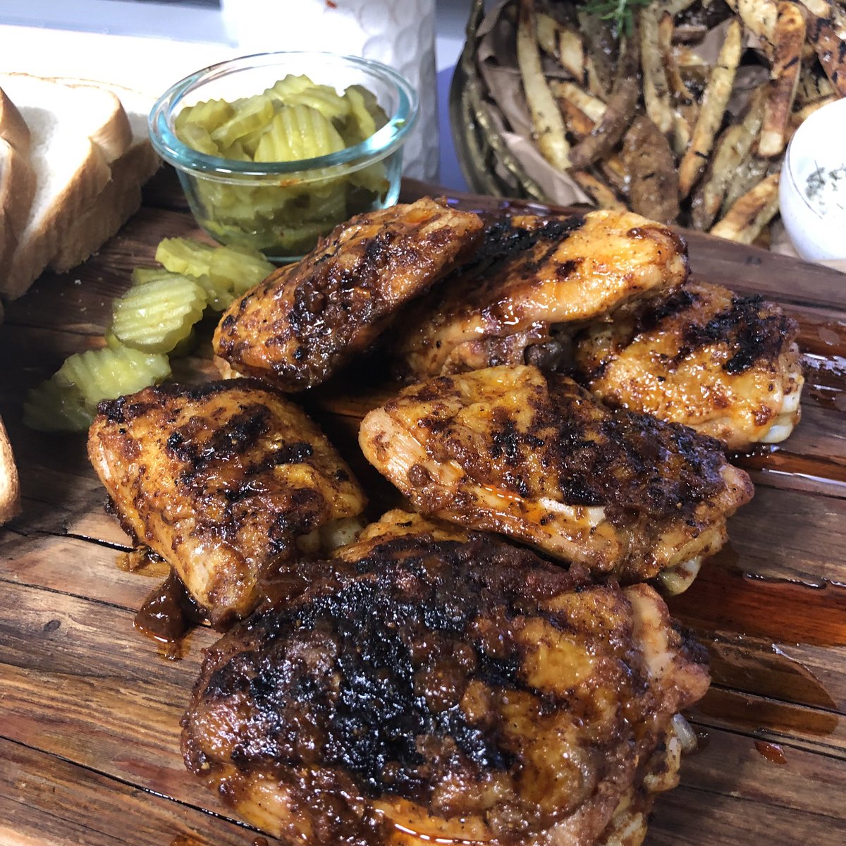 Nashville Hot Chicken - on the grill! Get this mouth-watering recipe from <a href="/thegrillseeker/">Matthew Eads</a> !