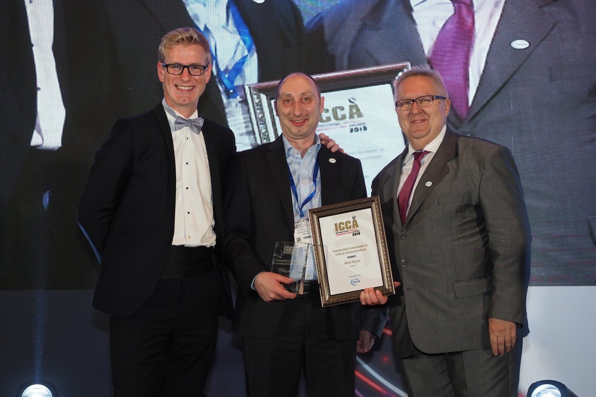 SepuraLtd's tweet photo. Sepura are proud to announce that our Colleague Mark Rayne received the ICCA award for Outstanding Contribution to Critical Communications. Read more here: https://t.co/BWwLdgD2hf #ICCA #ICCAwards #CCW2019 #CCWorld @TCCAcritcomms @CritCommsSeries https://t.co/1RJ7CkgnOY