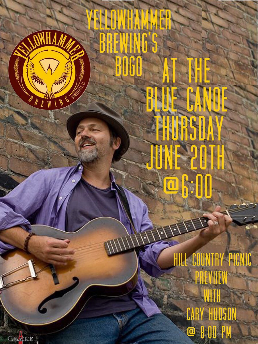 YellowhammerRep's tweet image. It’s  CRAFT CANOE Time Tupelo!  Join me at Blue Canoe for Yellowhammer Beer specials, Steal-A-Pint (glass) &amp;amp; damn straight great music. Rebellion Red Lager, T-Minus Tangerine Kolsch, limited release Trampoline Dream IIPA &amp;amp; Southern Haze NEIPA.  ⁦@YellowhammerAle⁩