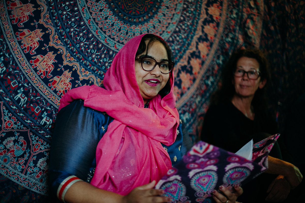 MigMatFest's tweet photo. The dancing was colourful, uplifting and itself a semblance of a parallel journey within the Veiled Voyagers of strong, inspiring women. Than you to all who attended this beautiful performance during #migmat19! https://t.co/a9FNpFWgBa