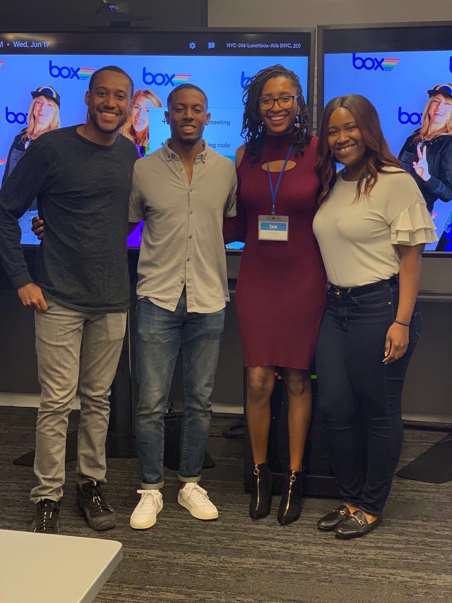 Box's tweet photo. Yesterday Box offices all over the US celebrated #Juneteenth, a day commemorating the official end of slavery in the US. 

Take a look at the events, highlighting black businesses and entrepreneurship, hosted by our Black Excellence Network: https://t.co/Ps1Pa1Wl43 https://t.co/4M4WmB2kHL