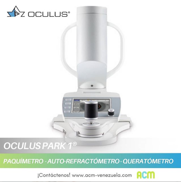 ACMVenezuela's tweet photo. PARK 1® combina el paquímetro de no contacto, el auto-refractómetro y el queratómetro en una unidad. Además del objetivo de refracción, los valores queratométricos y la paquimetría pueden ser determinados con precisión en segundos #paquimetria #autorefracto #queratometro https://t.co/Eq3qtzOoBw