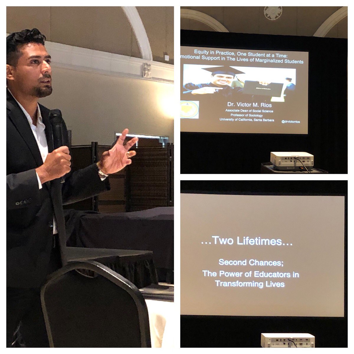 ACSARegion6's tweet photo. Dr Victor Rios opens the second day of @ACSARegion6 Leadership Summit #ToV2019 sharing his journey from childhood poverty, gang life to Professor at @ucsantabarbara. https://t.co/X5DTlNFxcG