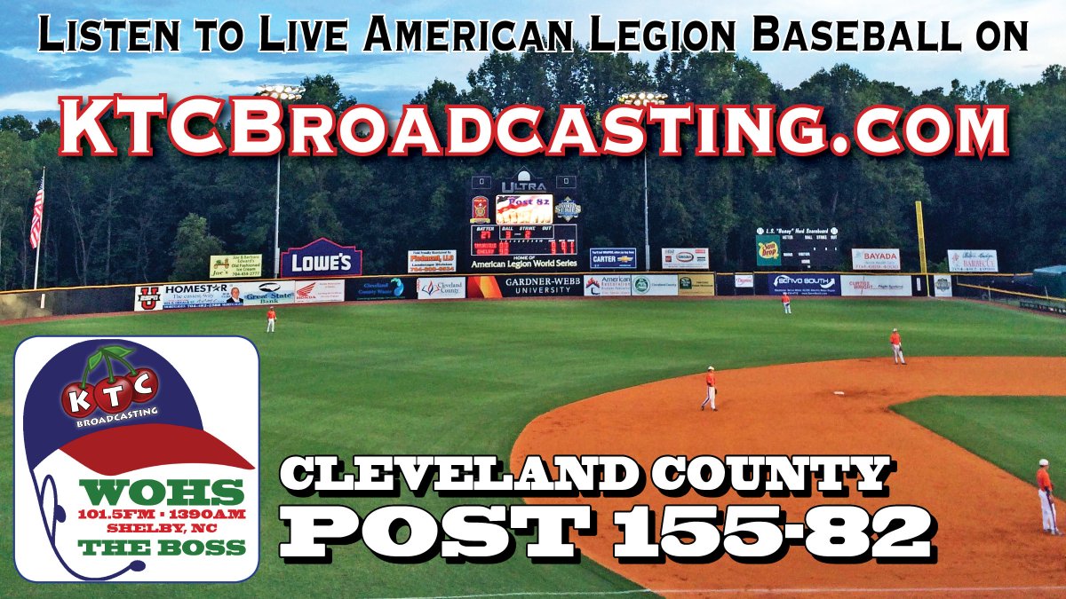 AMERICAN LEGION BASEBALL SCHEDULE UPDATE

7PM - Adiran, Michigan @ Cherryville Post 100
Listen on WCSL 1590AM / 92.3FM &amp; ONLINE: streamdb8web.securenetsystems.net/cl/index.cfm?s…

7PM - Gaston Braves @ Cleveland County Post 155-82
Listen on WOHS 1390AM / 101.5FM &amp; ONLINE: 
streamdb8web.securenetsystems.net/cl/index.cfm?s…