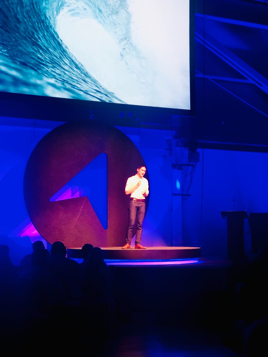 "We need a re-skilling revolution" says <a href="/WilliamWZ/">William Zhou</a> (CEO <a href="/chalkdotcom/">Chalk</a> / #NextFounders alum) on the #futureofwork + the age of learning. #TrueNorth19