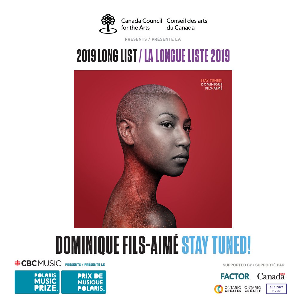 PolarisPrize's tweet photo. Dominique Fils-Aimé @sing_with_mi's 'Stay Tuned!' album has been nominated for the #Polaris2019 #LongList.
Dominique Fils-Aimé 'Stay Tuned!' est en nomination sur la #Longueliste du #Polaris2019. https://t.co/z2DbnJSeLY