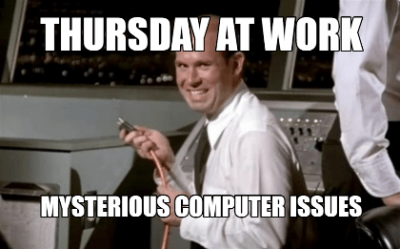 VisageCoLab's tweet photo. When you work with your computer on the regular, but you want it to be the weekend already. 🤷‍♀️ https://t.co/njZ8OZ9i0f
