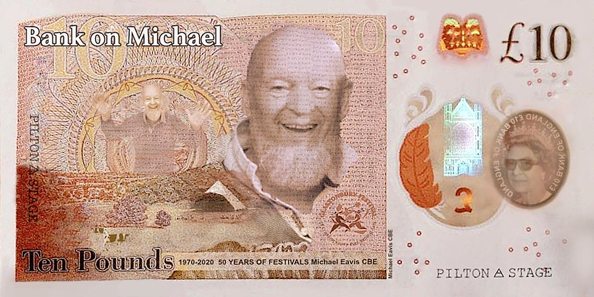 'Bank on Michael'... Maybe an idea next year for the 'Fifty'? @GlastoWatch @GlastoFestFeed @festivalglasto @TheGlastoThingy @GlastonburyFM @TheGlastoThingy @GlastoFest @PiltonVillage