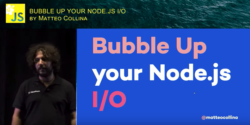 nearform's tweet photo. Bubble Up Your Node.JS I/O | @JSConfHi 2019
@matteocollina talks about how to improve your #JavaScript I/O performance and reliability by thinking about async operations as...bubbles!!
๐น https://t.co/oOM6zmcNlK
#JSConfHawaii #Nodejs #NodeClinic #OpenSource https://t.co/NZYweWFDTG