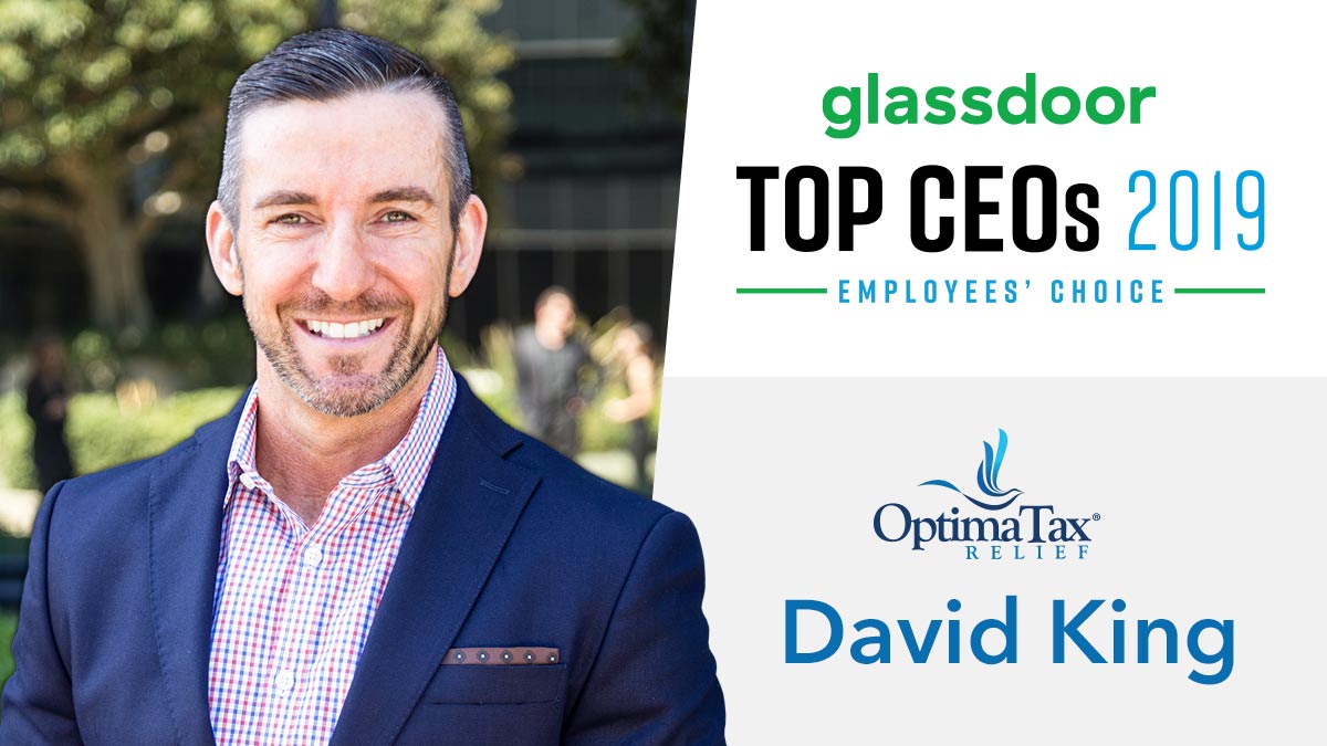 OptimaTax's tweet photo. We’re proud to announce that our CEO, David King, is a 2019 @Glassdoor Top CEO! https://t.co/d6IG0zgCIv #TopCEOs https://t.co/fjwYEo8WxF