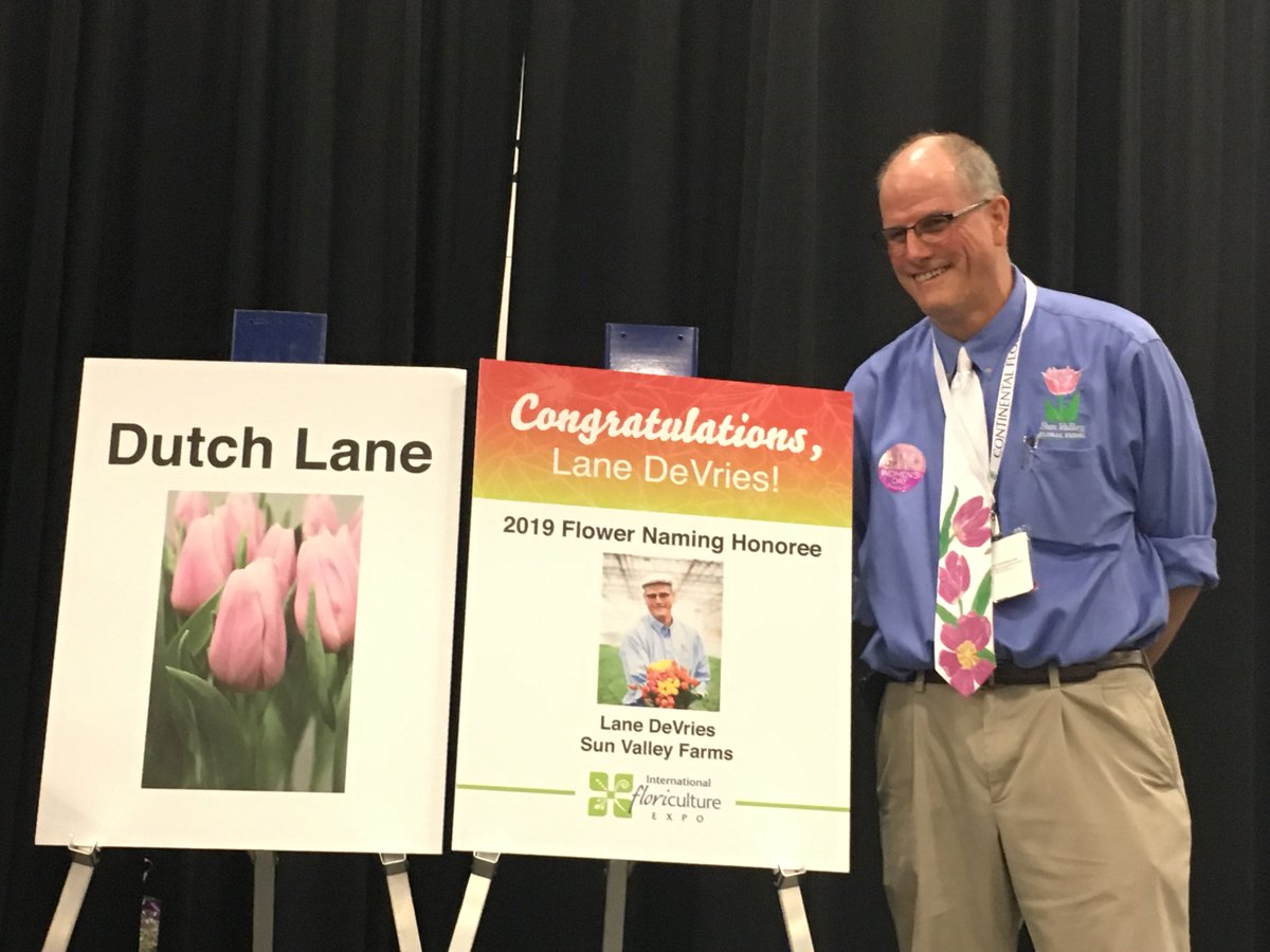 Congrats to our own Lane DeVries for having a Tulip named in his honor at International Floriculture Expo!  The new Tulip is named "Dutch Lane"