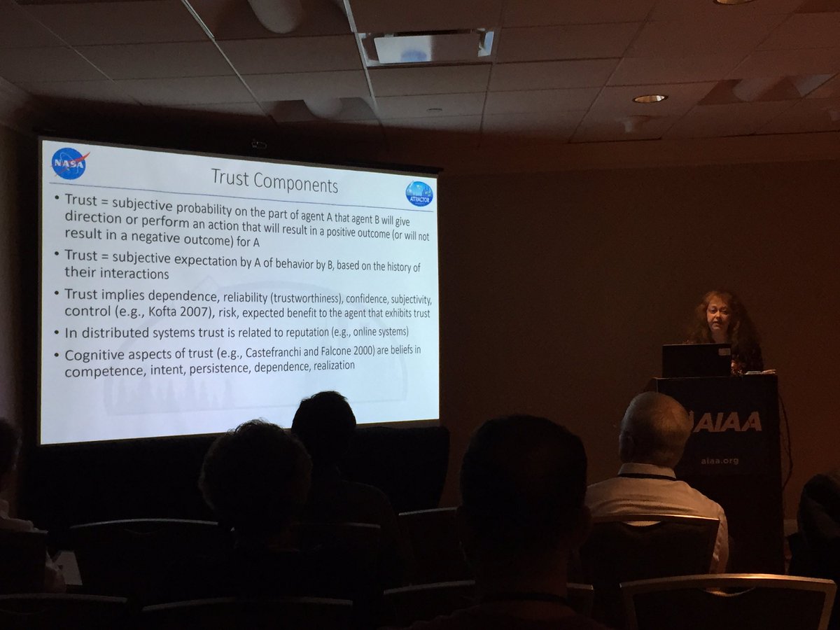 Dr. Natalia Alexandrov is explaining the difference between trust and trustworthiness and how we can build them within autonomous systems. #ATTRACTOR #AiaaAviation