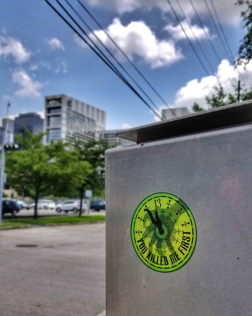 youkilledme1st's tweet photo. The clock strikes 13 for Houston...
#youkilledmefirst #cult33 #hauntedmansion #hauntedclock #houston #texas #stickerart https://t.co/Hi1n2VyqJn