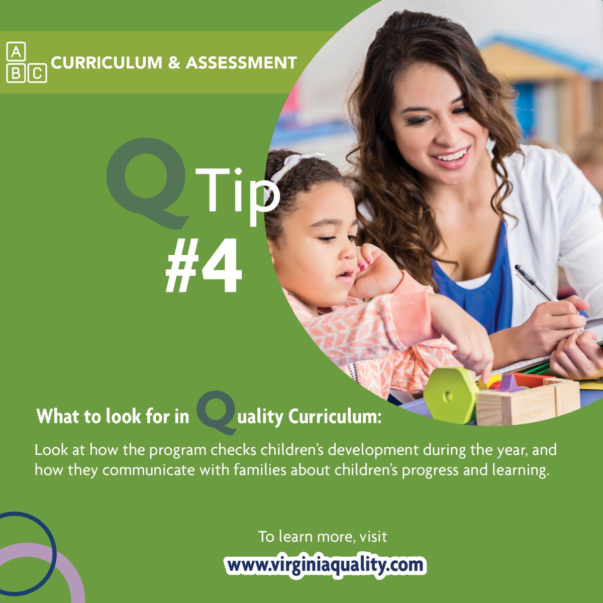 unitedwayswva's tweet photo. Look at how the program checks children’s development during the year, and how they communicate with families about children’s progress and learning. #QualitytipsVA https://t.co/Mo1yrrzfAK