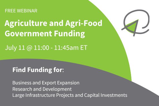 [EVENT] Discover how to build a #govfunding plan for #agrifood industry projects during a webinar on July 11. Register here: hubs.ly/H0hnkhJ0 #CdnAg