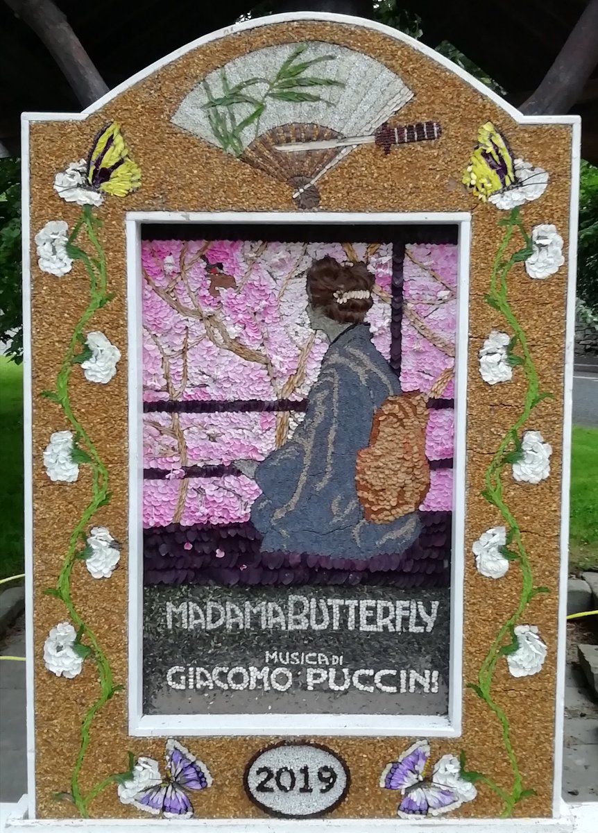 rrswift's tweet image. Interesting well dressings at Ashford in the water for opera loving art librarians into Mackintosh #WellDressings #opera #MadamButterfly