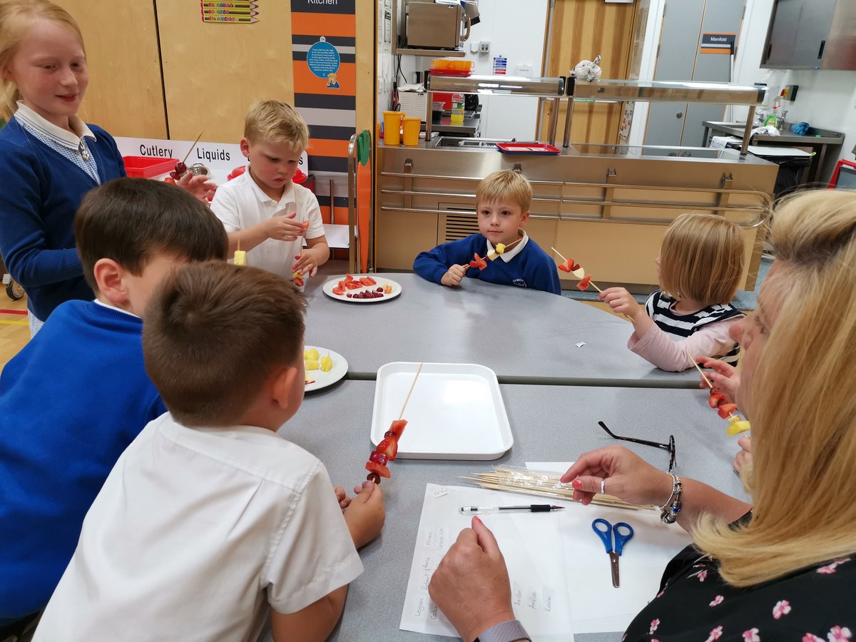 KirkmichaelPS's tweet photo. We had great fun at our healthy food afternoon 🍓 We made fruit kebabs, designed our own smoothie, made healthy fruit ice lollies and tasted some fruit and veg 🍊🍍#healthy #fruit #veg #fiveaday #foodtasting #cooking https://t.co/OWrkQYMudi