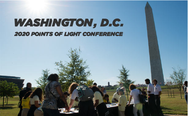 PointsofLight's tweet photo. Excited to announce that the Points of Light Conference will head to Washington, D.C. in 2020 to celebrate the organization's 30th anniversary! See you there! #PointsofLight19 #PointsofLight20 https://t.co/5JaPNyu81K
