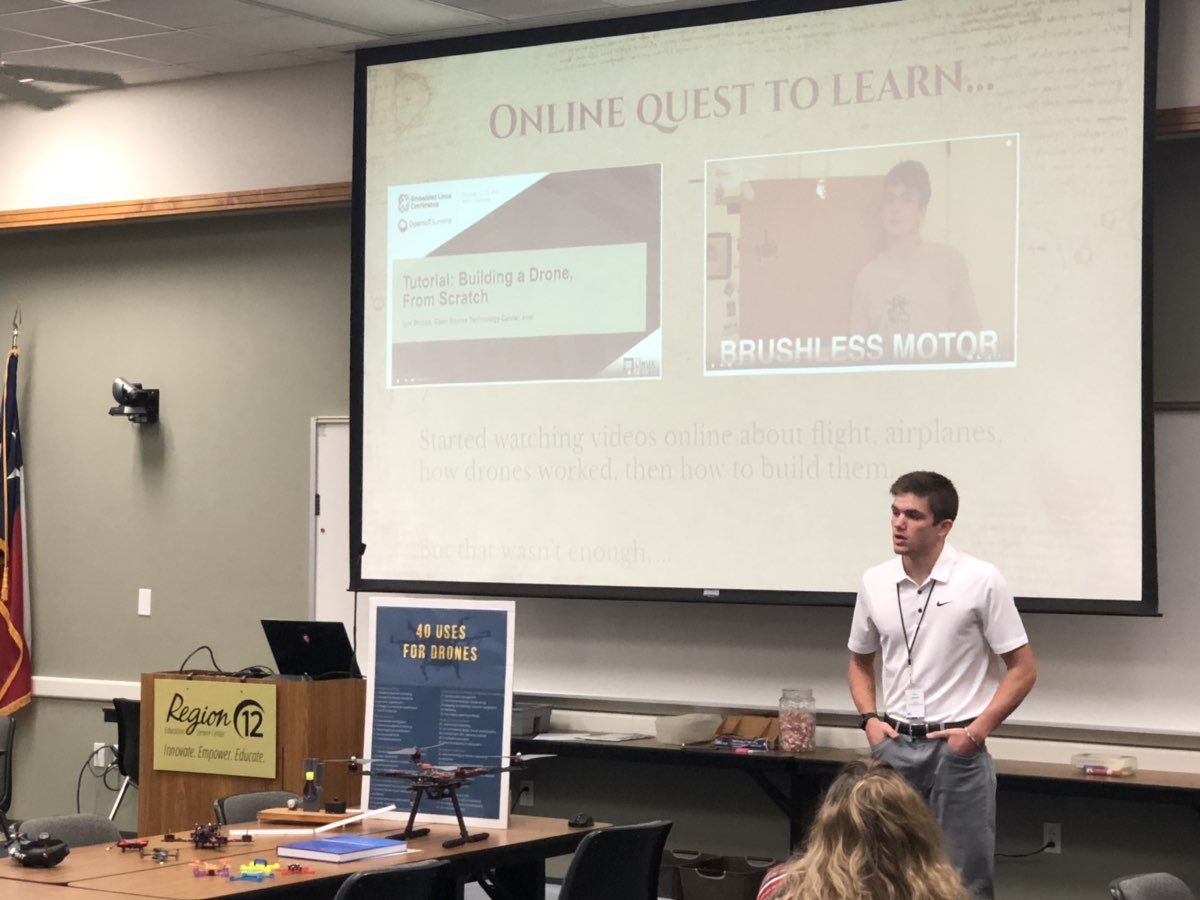 JanekJeni's tweet image. Great job presenting @Region12 Trey Janek. Thanks for sharing about drones and “Rogue Learning” ❤️🤖#R12TransformED