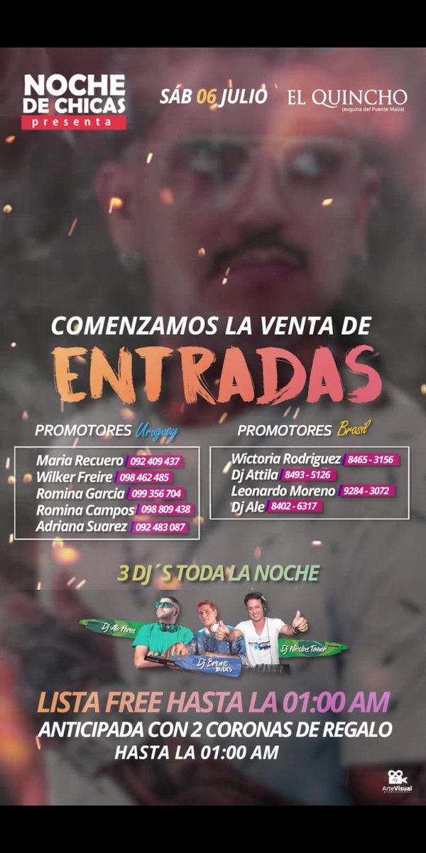 nochedechicass_'s tweet image. 💥Comunícate con nuestros promotores!💣
💥#Una+ en vivo desde Maldonado!!
💥#3djs
💥#Nochedechicas