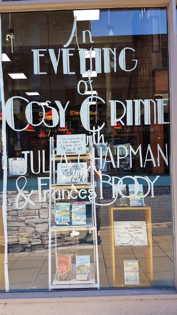 Event for your diary, Cosy Crime evening on 3rd July with the fabulous <a href="/FrancesBrody/">Frances Brody</a> and delectable @DalesWriter in conversation. Join us for what will be a fascinating evening. Tickets £2 available in store.