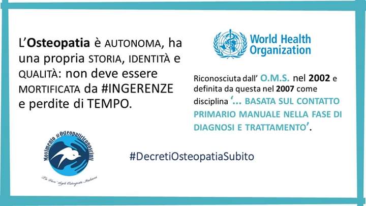 #DecretiOsteopatiaSubito  #NoIngerenze #NonSullaNostraPelle <a href="/GiuliaGrilloM5S/">Giulia Grillo</a> <a href="/matteosalvinimi/">Matteo Salvini</a> <a href="/luigidimaio/">Luigi Di Maio</a> <a href="/fattoquotidiano/">Il Fatto Quotidiano</a> <a href="/MinisteroSalute/">Ministero della Salute</a> <a href="/LaVeritaWeb/">La Verità</a> <a href="/ilfoglio_it/">Il Foglio</a>