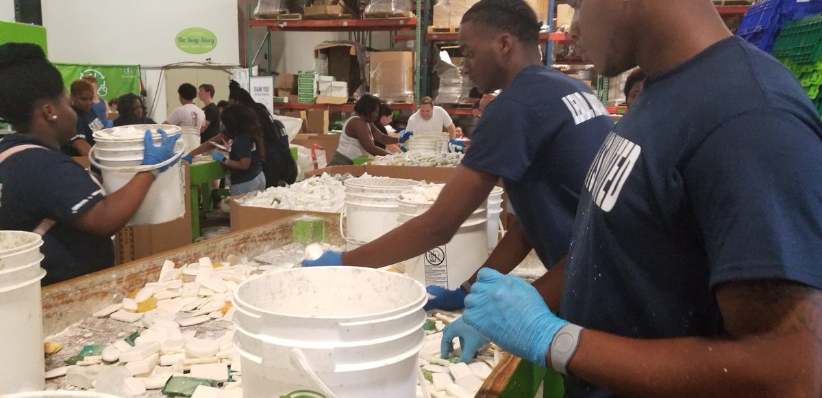 Cedar Grove HOSA students united to clean the world, one soap bar at a time. While gearing up for their International Competition in Orlando, FL, students volunteered at ‘Clean the World’ to build hygiene kits. This global impact project saves lives across the USA! <a href="/dcsdctae/">DCSDCTAE</a>