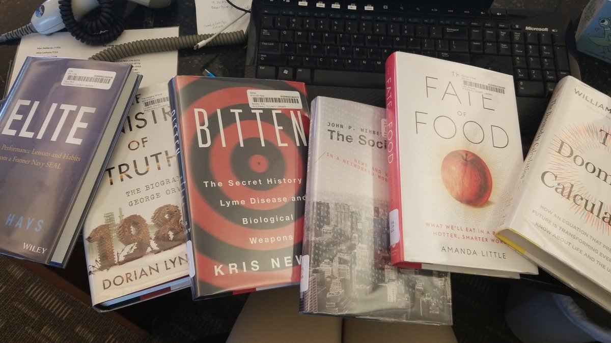 milbergers's tweet photo. New arrival day is my favorite. #librarianlife #newarrivals https://t.co/abL1EZNjFy
