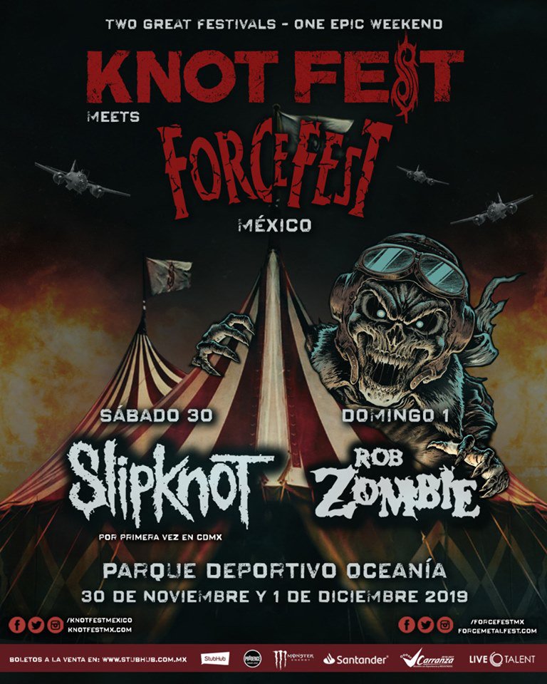 eltonykings's tweet photo. El Knotfest y Forcefest serán llevados a cabo en el Deportivo Oceanía. Sus headliners por día serán SLIPKNOT (primera vez en CDMX) y ROB ZOMBIE. Empieza a sonar mejor el evento. https://t.co/GwEIyZX1ZW