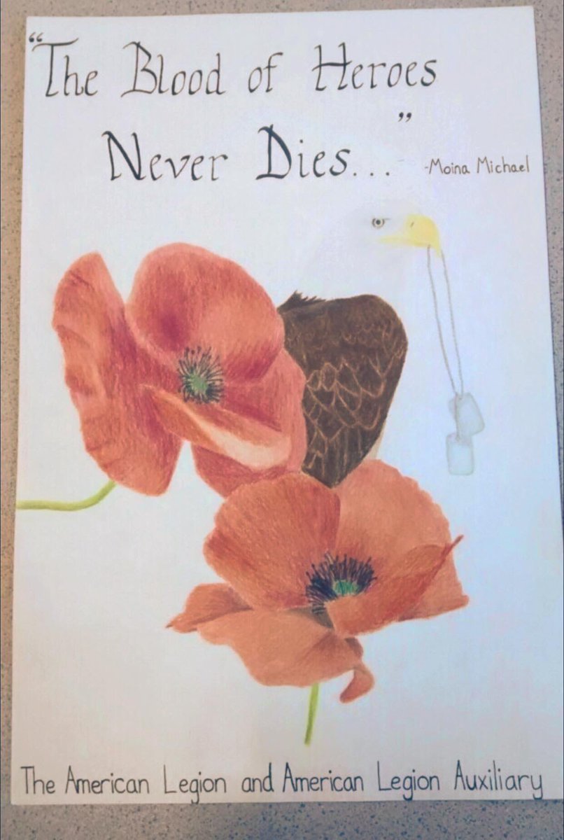 TeachKreatively's tweet photo. Congratulations to Adriana Schroeder for being selected as the GRAND CHAMPION for the American Legion Auxiliary’s Annual Poppy Poster Contest!! #proudteacher #art #iwhsraiders  @IWHSraiders https://t.co/1fbpImcjPF