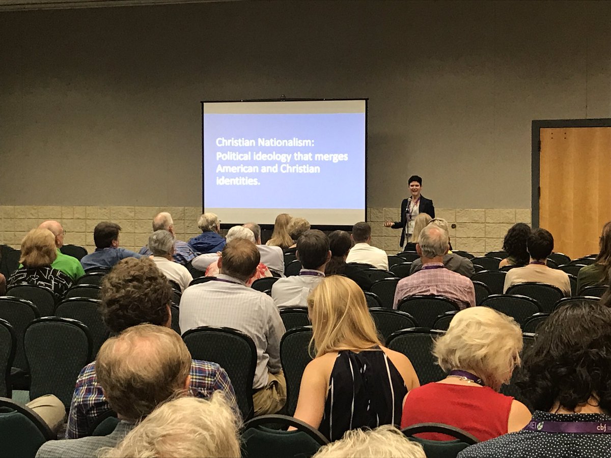 BJContheHill's tweet image. Now at #cbfassembly in East Meeting Room O: @AmandaTylerBJC begins our workshop on “Combating #ChristianNationalism.”