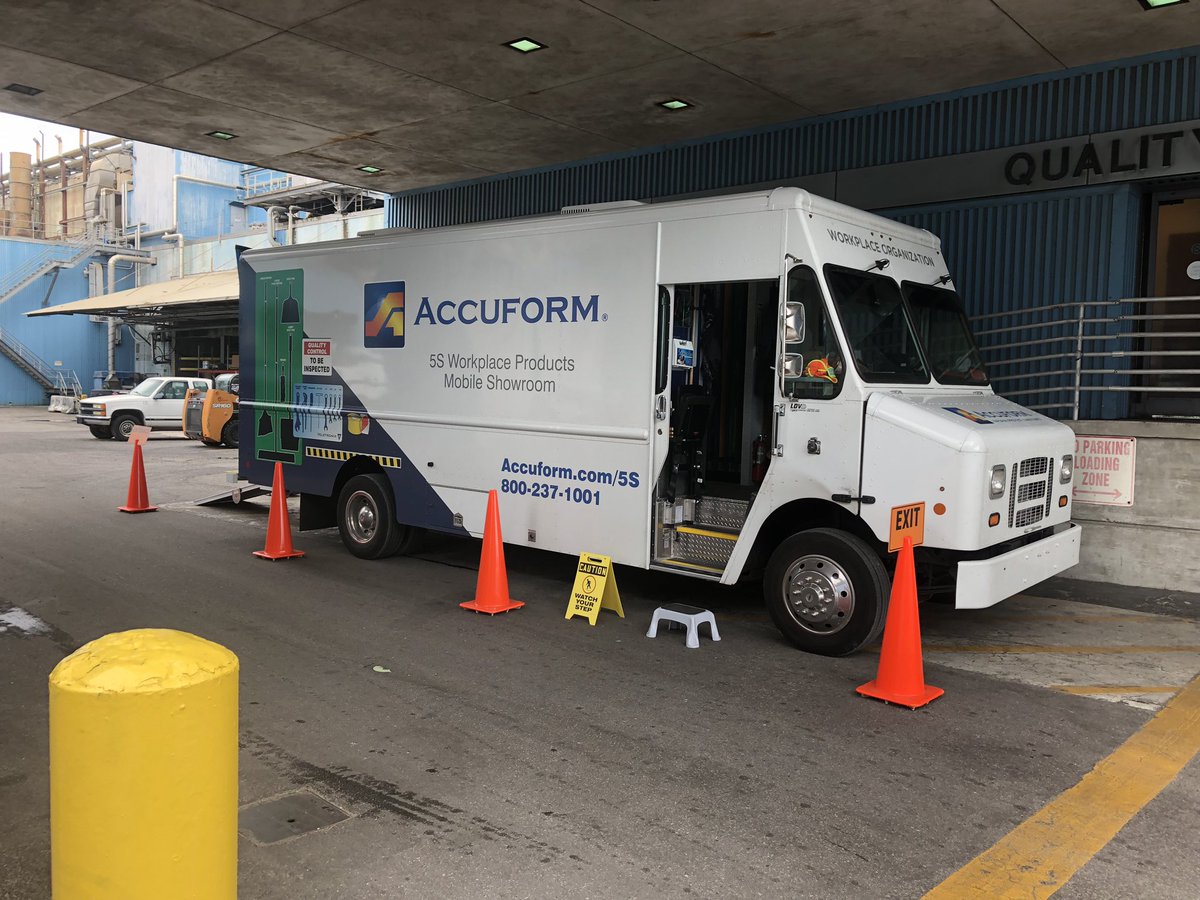 Accuform's tweet photo. Our 5S Mobile Showroom is a big hit in North Carolina! Thank you for having us out Valley Solutions. 
Want to book our 5S Van? Visit https://t.co/p48l1p9fAo today! 
#wheresthe5Svan #toolsofthetrade #bookthevan #workplaceorganization https://t.co/NAXzbaV2tM