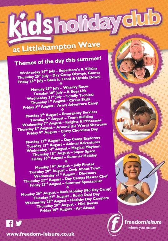 Kids Club <a href="/littlehamptonw9/">littlehamptonwave</a> <a href="/Freedom_Arun/">Freedom Leisure Arun</a> So much choice for the #summerholidays Will your children be able to choose their favourite day?#Raring2goHour